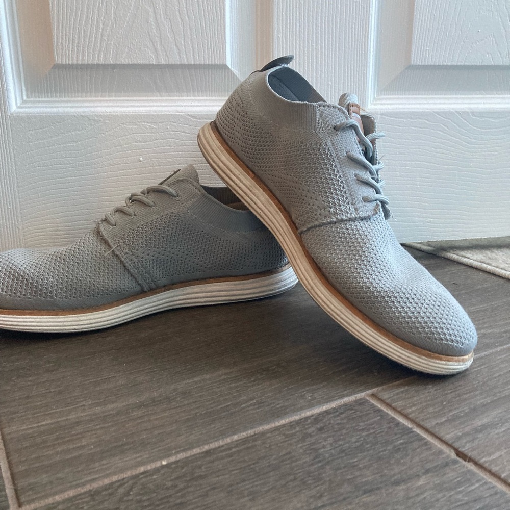 Grey Bruno Marc Mesh Oxford Lace-Ups
